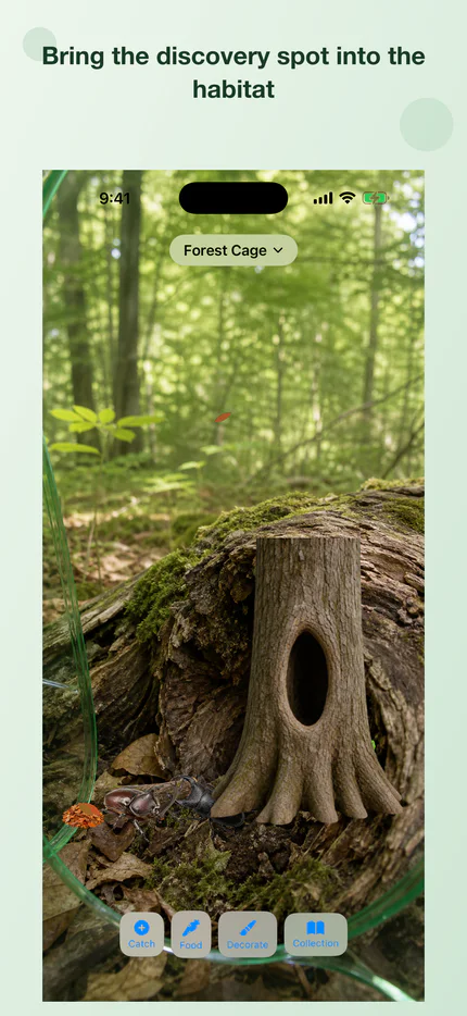 A habitat using a photo of the discovery spot as its background